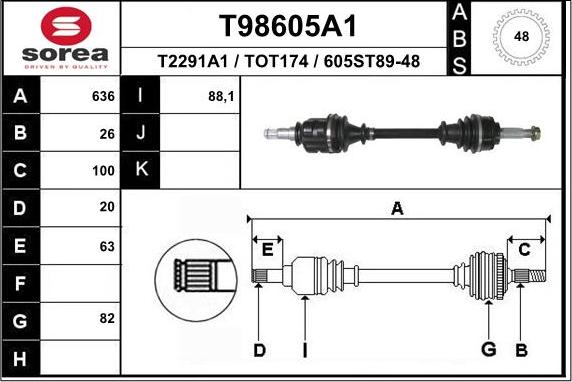 EAI T98605A1 - Arbre de transmission cwaw.fr