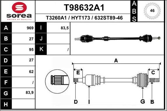 EAI T98632A1 - Arbre de transmission cwaw.fr