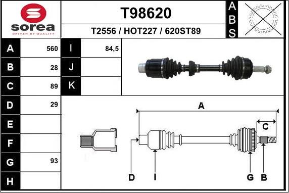 EAI T98620 - Arbre de transmission cwaw.fr