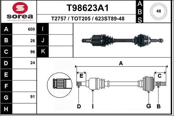 EAI T98623A1 - Arbre de transmission cwaw.fr