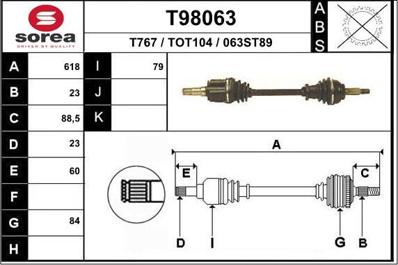 EAI T98063 - Arbre de transmission cwaw.fr