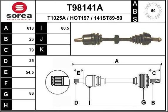 EAI T98141A - Arbre de transmission cwaw.fr