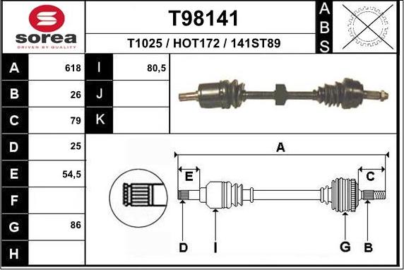 EAI T98141 - Arbre de transmission cwaw.fr