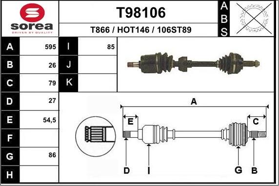 EAI T98106 - Arbre de transmission cwaw.fr