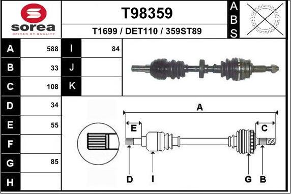 EAI T98359 - Arbre de transmission cwaw.fr