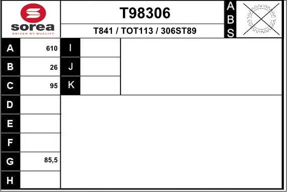 EAI T98306 - Arbre de transmission cwaw.fr