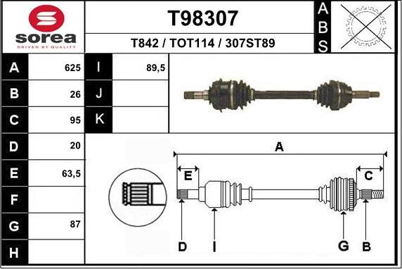 EAI T98307 - Arbre de transmission cwaw.fr