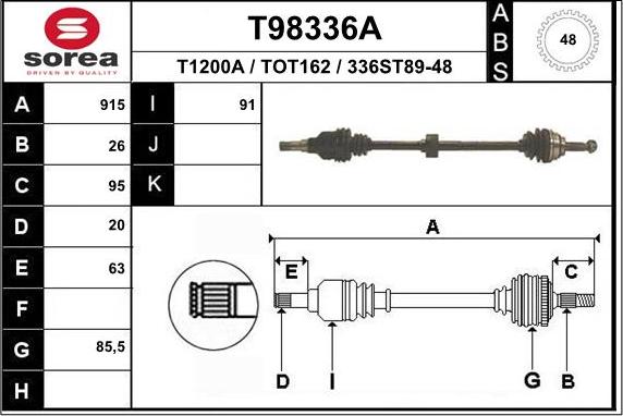 EAI T98336A - Arbre de transmission cwaw.fr