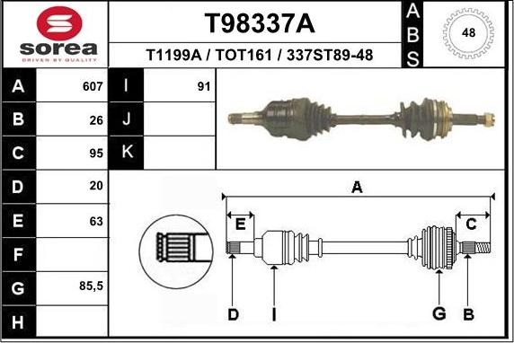 EAI T98337A - Arbre de transmission cwaw.fr