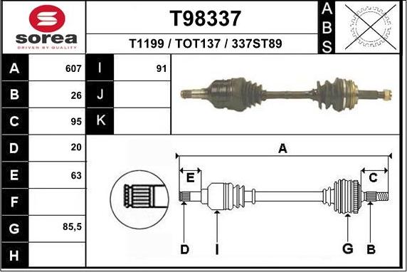 EAI T98337 - Arbre de transmission cwaw.fr