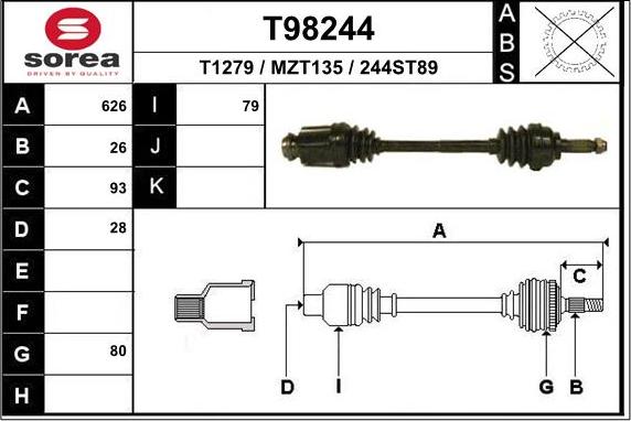 EAI T98244 - Arbre de transmission cwaw.fr