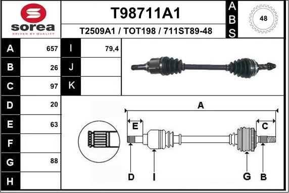 EAI T98711A1 - Arbre de transmission cwaw.fr