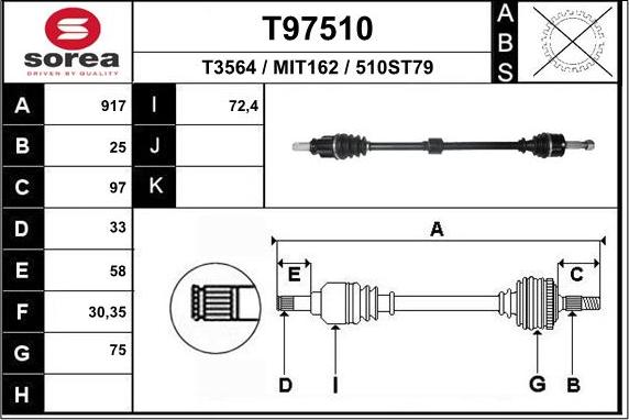 EAI T97510 - Arbre de transmission cwaw.fr