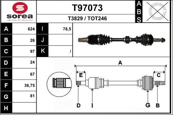 EAI T97073 - Arbre de transmission cwaw.fr