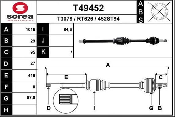 EAI T49452 - Arbre de transmission cwaw.fr