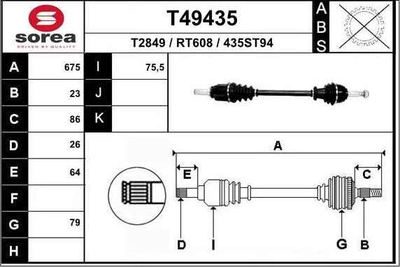 EAI T49435 - Arbre de transmission cwaw.fr