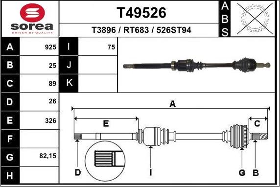 EAI T49526 - Arbre de transmission cwaw.fr