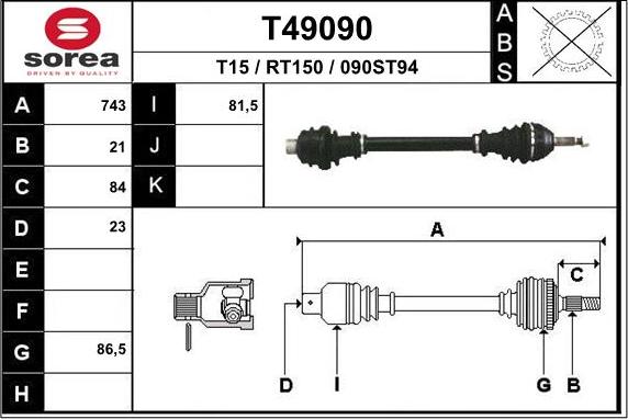 EAI T49090 - Arbre de transmission cwaw.fr