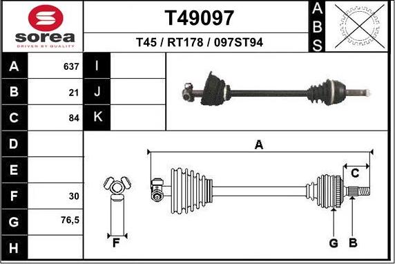 EAI T49097 - Arbre de transmission cwaw.fr