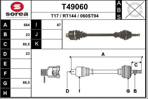 EAI T49060 - Arbre de transmission cwaw.fr