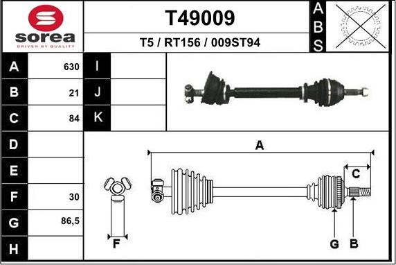 EAI T49009 - Arbre de transmission cwaw.fr