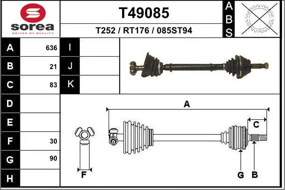 EAI T49085 - Arbre de transmission cwaw.fr