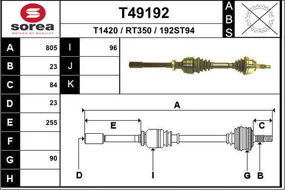 EAI T49192 - Arbre de transmission cwaw.fr