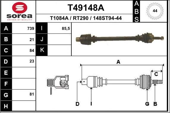 EAI T49148A - Arbre de transmission cwaw.fr