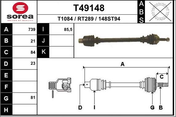 EAI T49148 - Arbre de transmission cwaw.fr