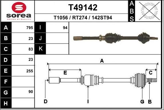 EAI T49142 - Arbre de transmission cwaw.fr