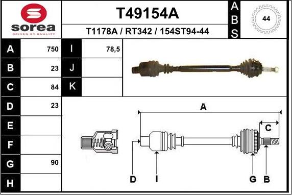 EAI T49154A - Arbre de transmission cwaw.fr