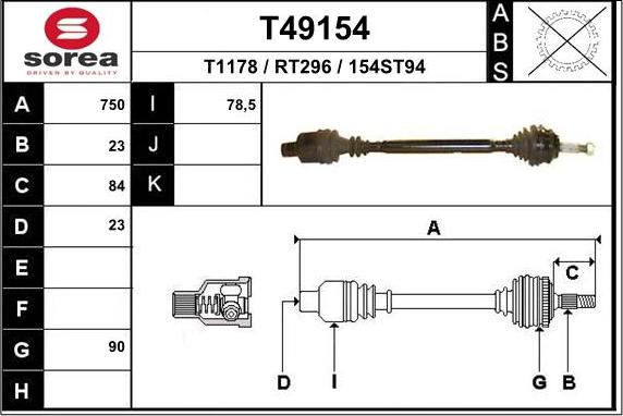 EAI T49154 - Arbre de transmission cwaw.fr