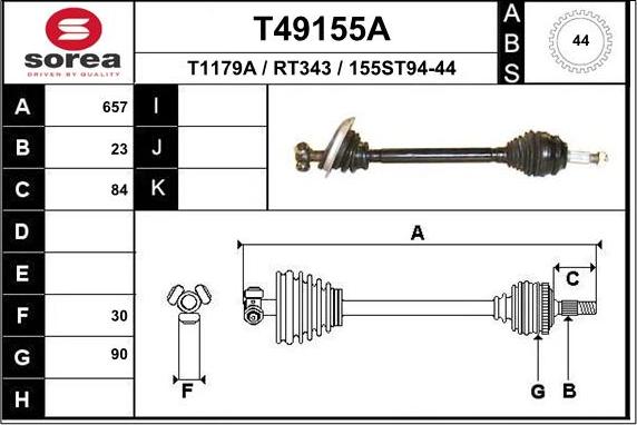 EAI T49155A - Arbre de transmission cwaw.fr