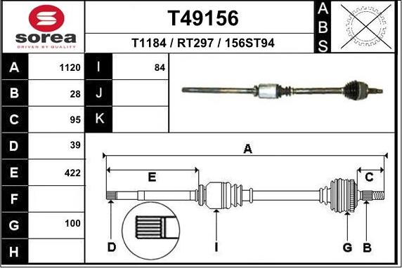 EAI T49156 - Arbre de transmission cwaw.fr