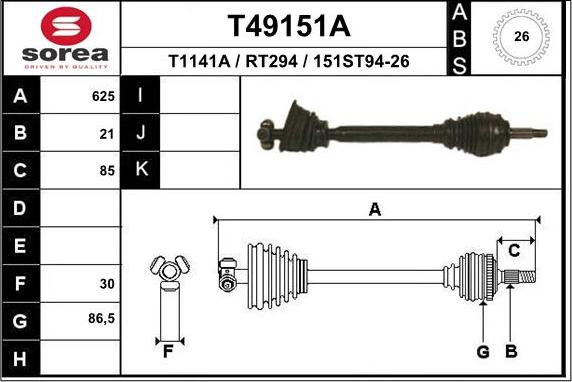 EAI T49151A - Arbre de transmission cwaw.fr