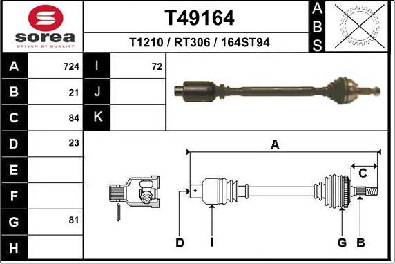 EAI T49164 - Arbre de transmission cwaw.fr