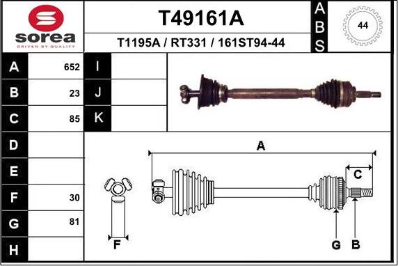 EAI T49161A - Arbre de transmission cwaw.fr