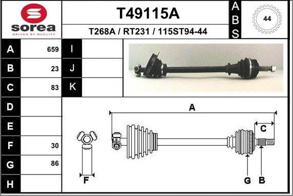 EAI T49115A - Arbre de transmission cwaw.fr