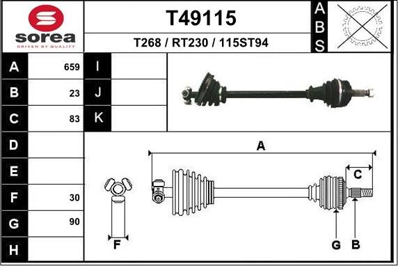 EAI T49115 - Arbre de transmission cwaw.fr