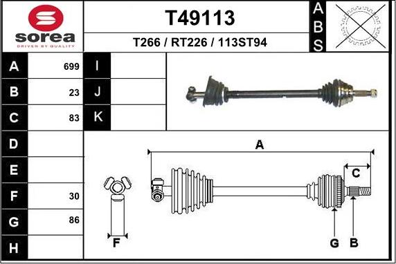 EAI T49113 - Arbre de transmission cwaw.fr