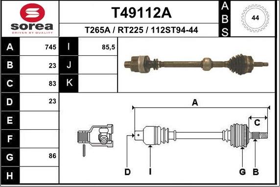 EAI T49112A - Arbre de transmission cwaw.fr