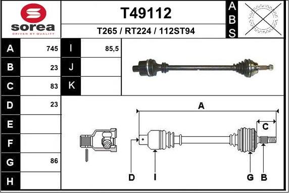 EAI T49112 - Arbre de transmission cwaw.fr