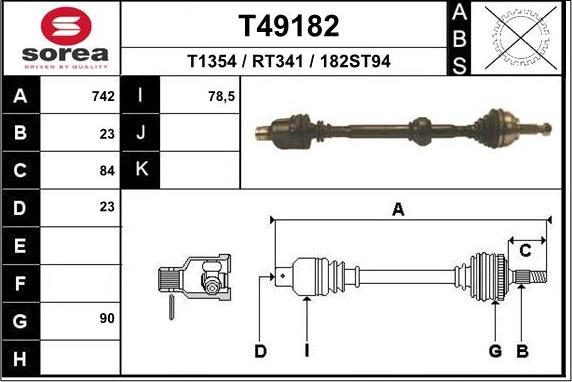 EAI T49182 - Arbre de transmission cwaw.fr