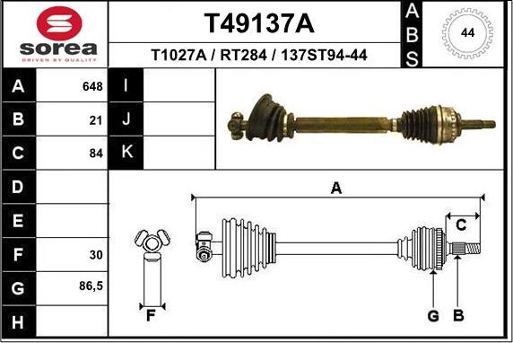 EAI T49137A - Arbre de transmission cwaw.fr