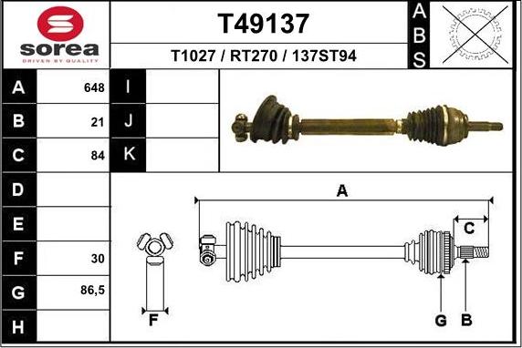 EAI T49137 - Arbre de transmission cwaw.fr