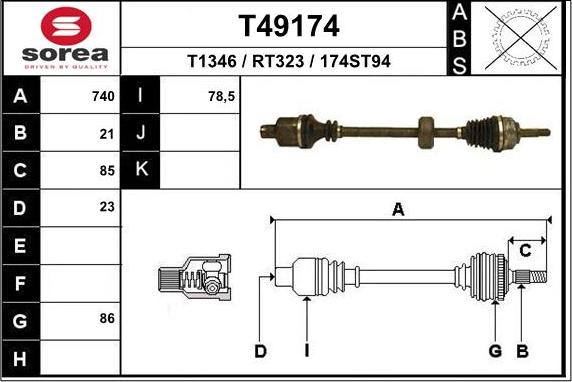 EAI T49174 - Arbre de transmission cwaw.fr