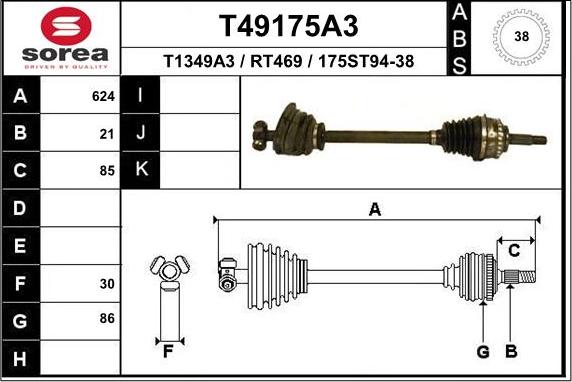 EAI T49175A3 - Arbre de transmission cwaw.fr