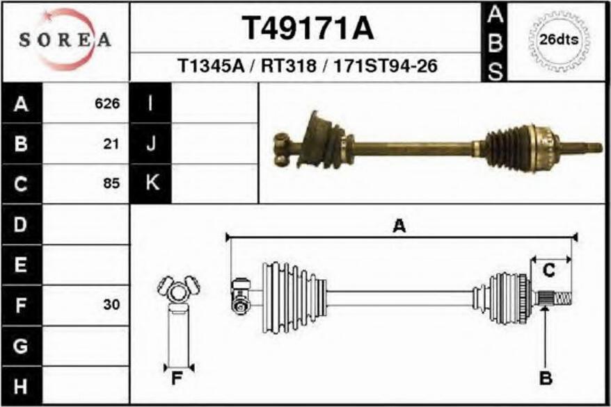 EAI T49171A - Arbre de transmission cwaw.fr