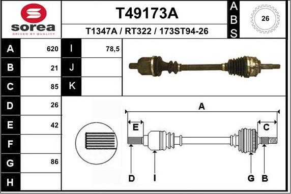 EAI T49173A - Arbre de transmission cwaw.fr