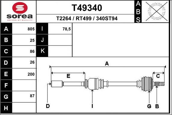 EAI T49340 - Arbre de transmission cwaw.fr